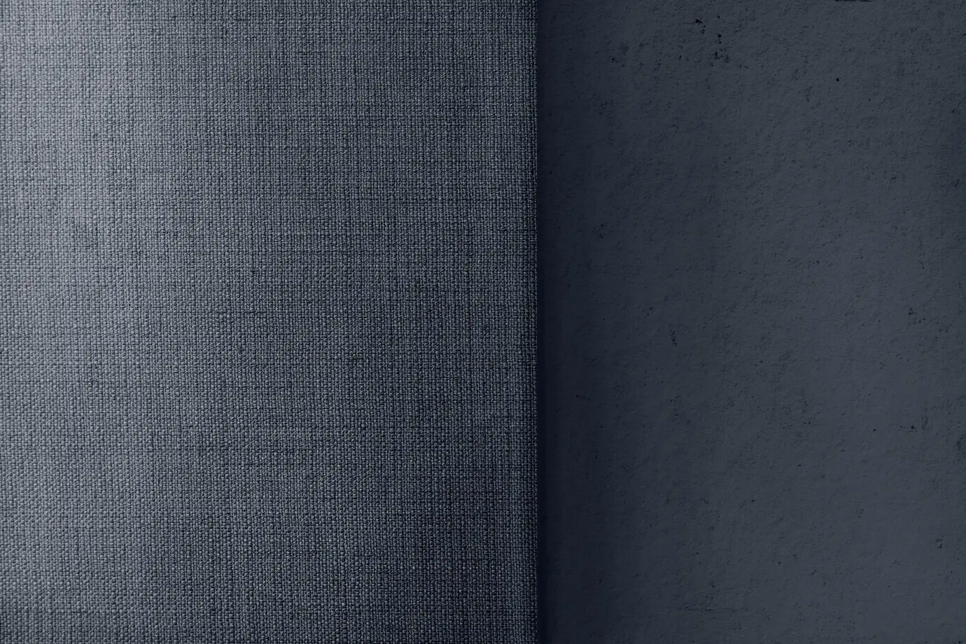 Strukturierter Hintergrund mit Texturen von grauem Beton und Canvas-Stoff